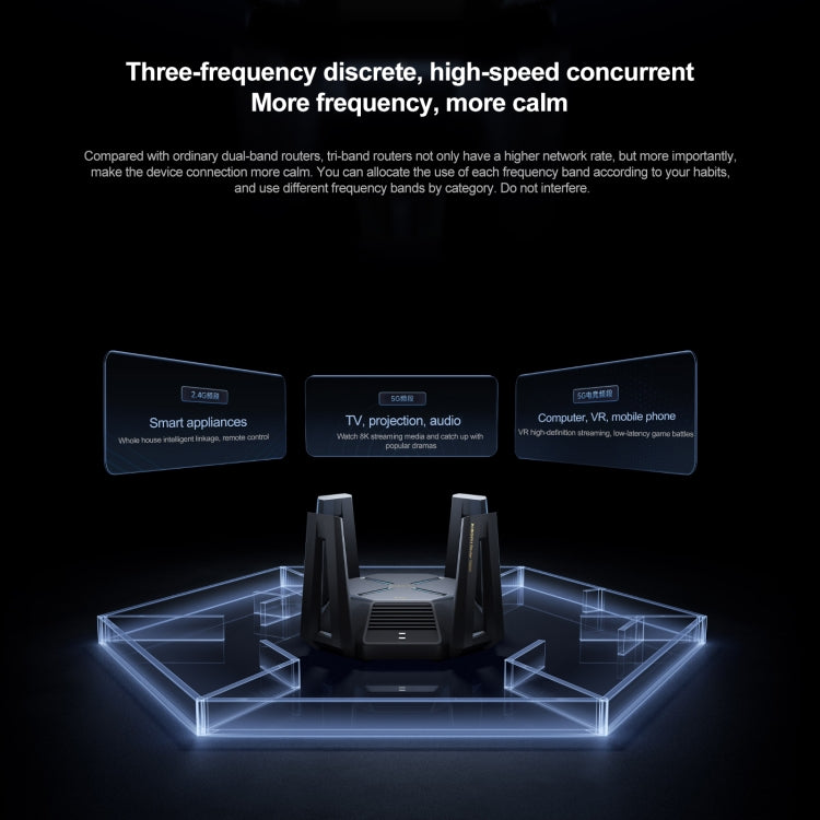 Original Xiaomi WLAN Router 10 Gigabit Tri-Band Wireless Mesh Netzwerk Spielebeschleuniger Repeater, US-Stecker, 10 Gigabit