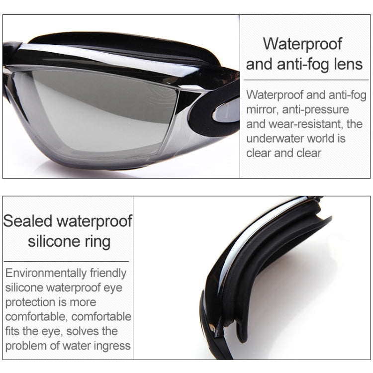 Hochauflösende Wasserdichte Nebelfreie Schwimmbrille mit Schwimmkappe, Schwimmbrille mit Kappe (Schwarz), Schwimmbrille mit Kappe (Pink), Schwimmbrille mit Kappe (Blau)