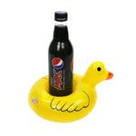 Aufblasbarer gelber Enten-förmiger schwimmender Getränkehalter, aufgeblasene Größe: ca. 23 x 19cm, gelbe Ente