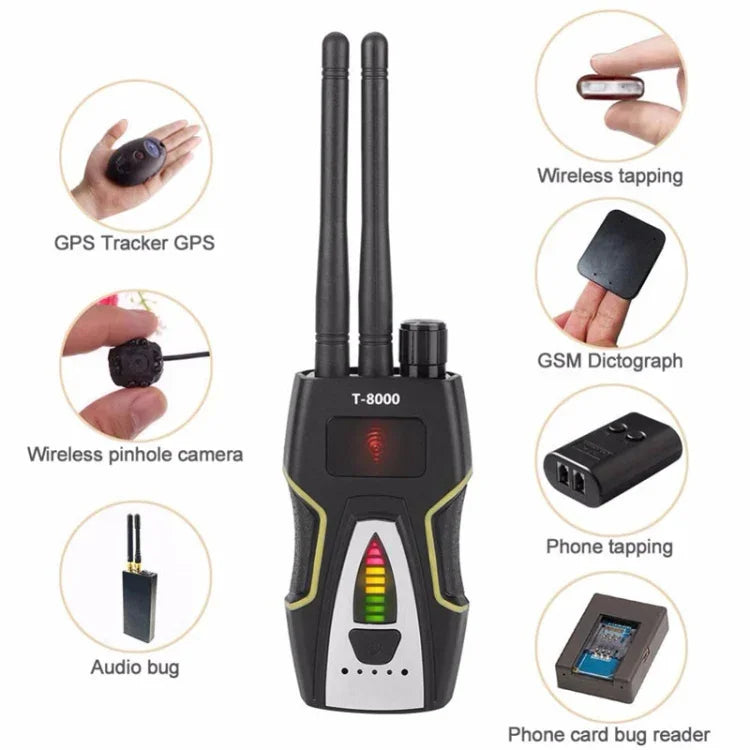 T-8000 HF-Signaldetektor, GSM-Audiofinder, GPS-Scandetektor, T-8000 Silber