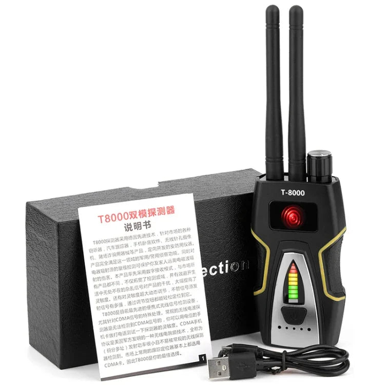 T-8000 HF-Signaldetektor, GSM-Audiofinder, GPS-Scandetektor, T-8000 Silber