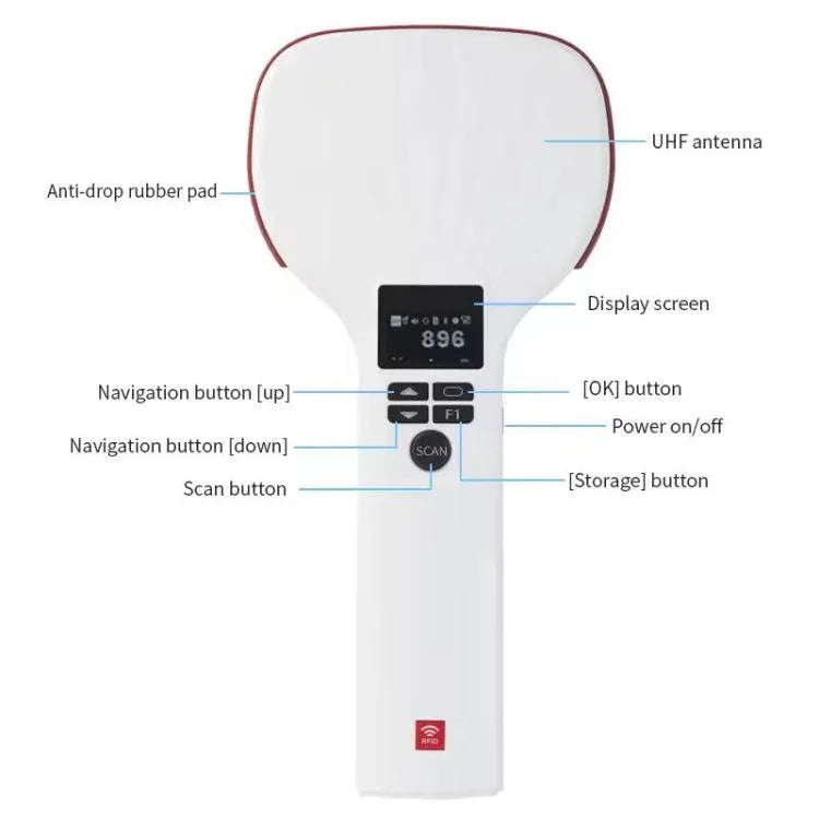 Long Range RFID UHF Portable Handheld Bluetooth Reader, Stil: Standard, Standard, EU-Stecker, Standard, US-Stecker, Standard, UK-Stecker