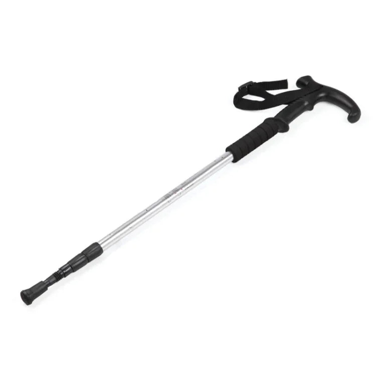 132cm Outdoor-Teleskop-Wanderstock, dreiteilig, Silber