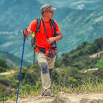 132cm Outdoor-Teleskop-Wanderstock, dreiteilig, Silber