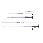 132cm Outdoor-Teleskop-Wanderstock, dreiteilig, Silber