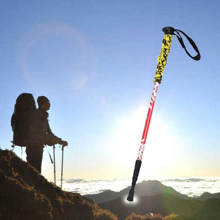 135cm Verstellbare Portable Outdoor Aluminium Trekkingstöcke, Rot#135cm, Grün#135cm
