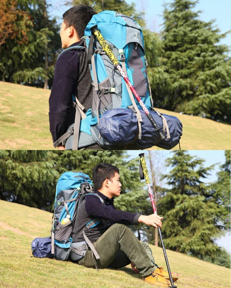 135cm Verstellbare Portable Outdoor Aluminium Trekkingstöcke, Rot#135cm, Grün#135cm