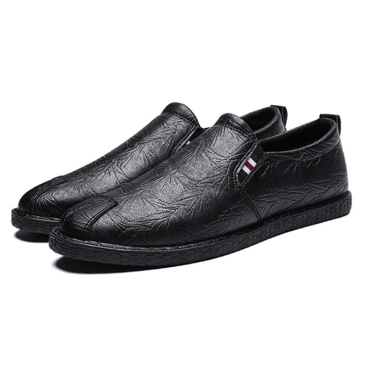 Lässige atmungsaktive Lederschuhe mit rundem Kopf für Herren, 43