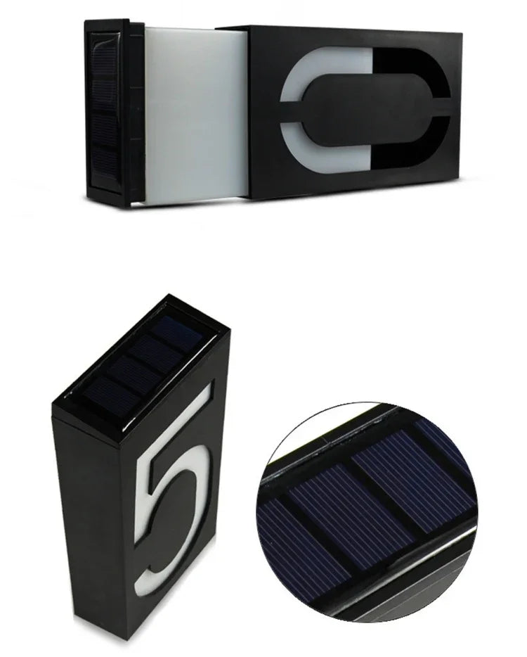 0,36 W solarbetriebene Wandhalterung mit 6 LEDs, leuchtendes Türschild, Hausnummer, Verandaleuchten mit Solarpanel (1), -1,0, -2,0, -3,0, -4,0, -5,0, -6,0, -7,0, -8,0, -9,0, 0,0