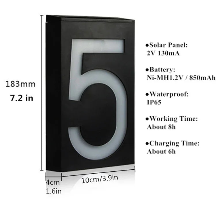 0,36 W solarbetriebene Wandhalterung mit 6 LEDs, leuchtendes Türschild, Hausnummer, Verandaleuchten mit Solarpanel (1), -1,0, -2,0, -3,0, -4,0, -5,0, -6,0, -7,0, -8,0, -9,0, 0,0