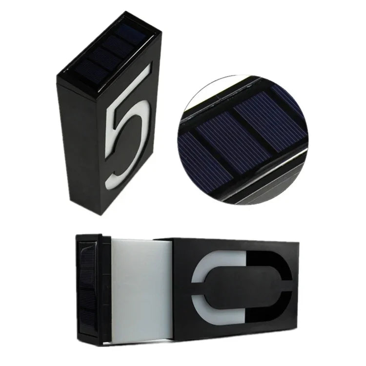 0,36 W solarbetriebene Wandhalterung mit 6 LEDs, leuchtendes Türschild, Hausnummer, Verandaleuchten mit Solarpanel (1), -1,0, -2,0, -3,0, -4,0, -5,0, -6,0, -7,0, -8,0, -9,0, 0,0