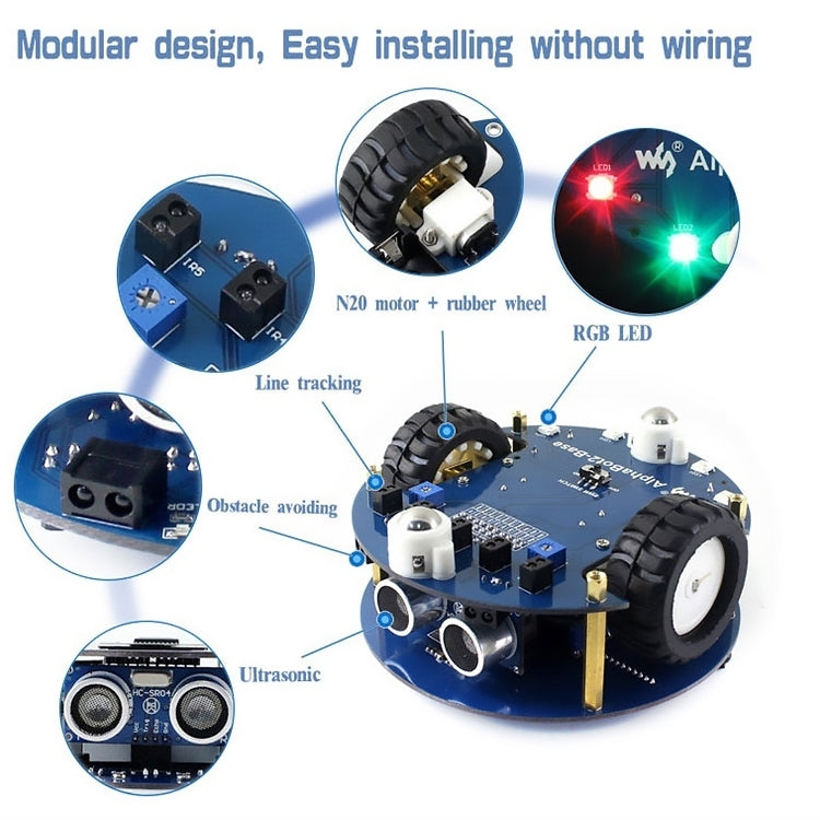 Waveshare AlphaBot2 Roboter-Bausatz für Arduino (ohne Arduino Controller), Für Arduino (ohne Arduino Controller)