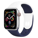 Zweifarbiges Silikon-Uhrenarmband für Apple Watch Series 3, 2 und 1 42 mm (Hellblau + Hellrosa)