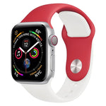 Zweifarbiges Silikon-Uhrenarmband für Apple Watch Series 3, 2 und 1 42 mm (Hellblau + Hellrosa)