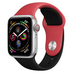 Zweifarbiges Silikon-Uhrenarmband für Apple Watch Series 3, 2 und 1 42 mm (Hellblau + Hellrosa)