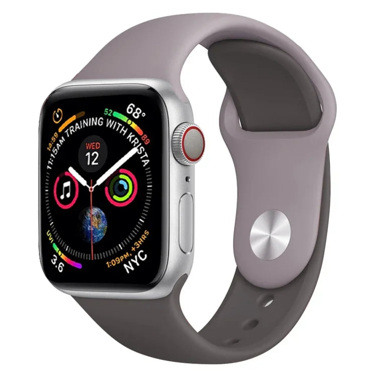 Zweifarbiges Silikon-Uhrenarmband für Apple Watch Series 3, 2 und 1 42 mm (Hellblau + Hellrosa)