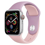 Zweifarbiges Silikon-Uhrenarmband für Apple Watch Series 3, 2 und 1 42 mm (Hellblau + Hellrosa)