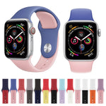Zweifarbiges Silikon-Uhrenarmband für Apple Watch Series 3, 2 und 1 42 mm (Hellblau + Hellrosa)