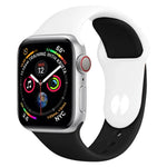 Zweifarbiges Silikon-Uhrenarmband für Apple Watch Series 3, 2 und 1 (38 mm) (Weiß + Rot)