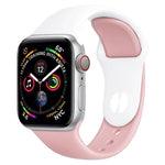 Zweifarbiges Silikon-Uhrenarmband für Apple Watch Series 3, 2 und 1 (38 mm) (Weiß + Rot)
