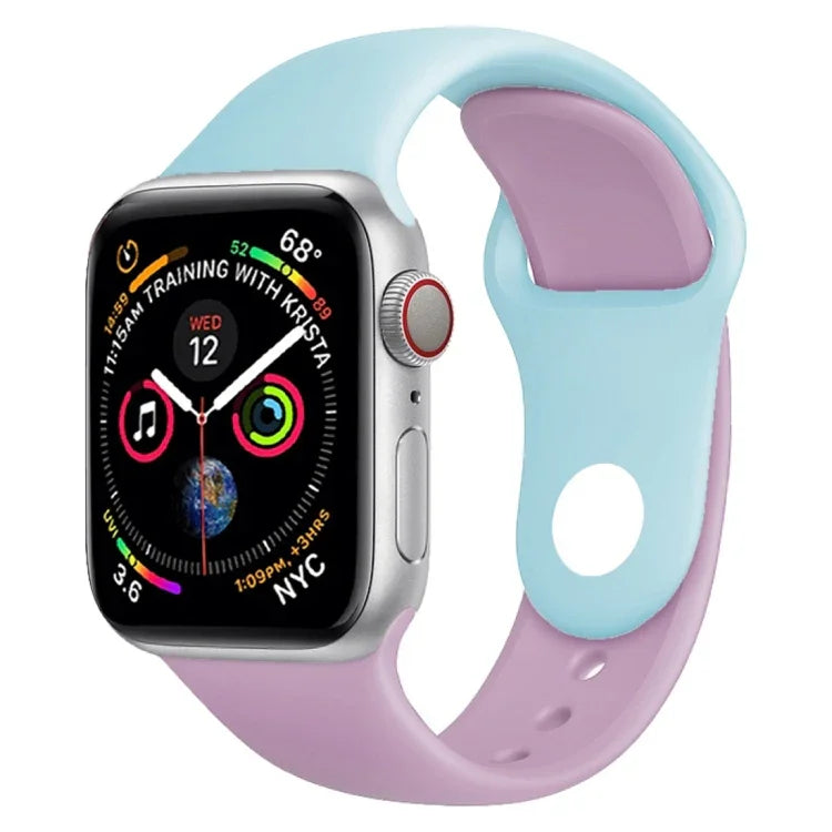 Zweifarbiges Silikon-Uhrenarmband für Apple Watch Series 3, 2 und 1 (38 mm) (Weiß + Rot)