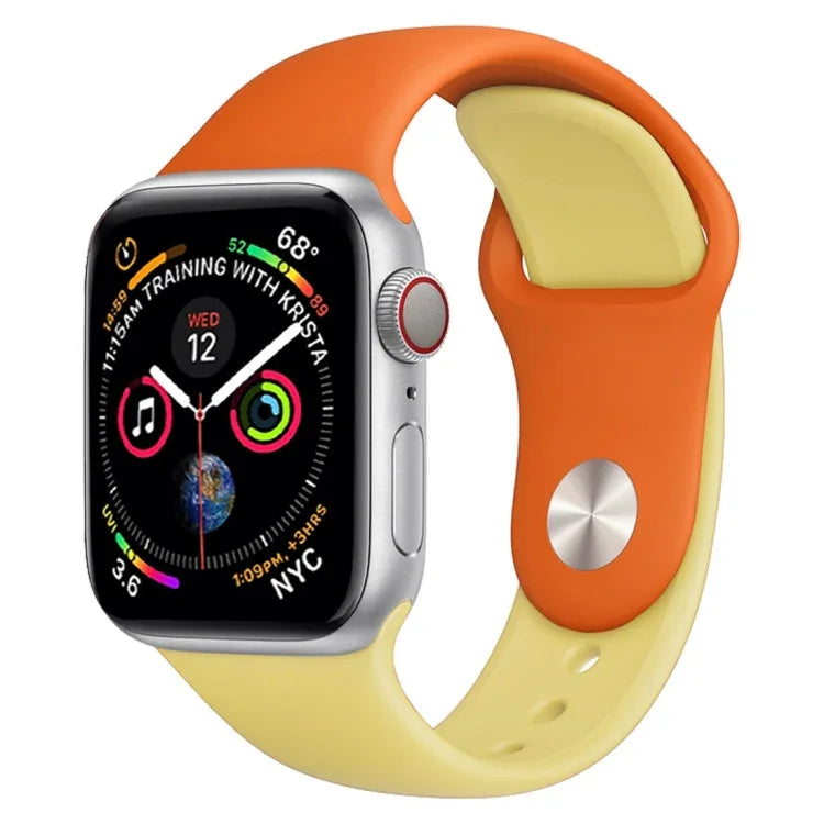 Zweifarbiges Silikon-Uhrenarmband für Apple Watch Series 3, 2 und 1 (38 mm) (Weiß + Rot)