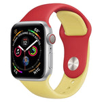 Zweifarbiges Silikon-Uhrenarmband für Apple Watch Series 3, 2 und 1 (38 mm) (Weiß + Rot)