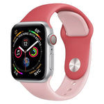 Zweifarbiges Silikon-Uhrenarmband für Apple Watch Series 3, 2 und 1 (38 mm) (Weiß + Rot)