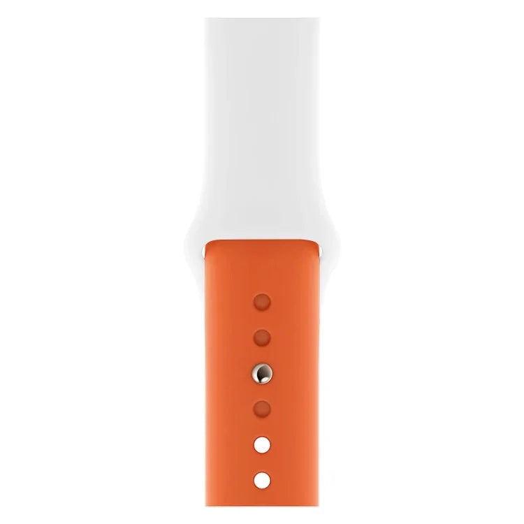 Zweifarbiges Silikon-Uhrenarmband für Apple Watch Series 3, 2 und 1 (38 mm) (Weiß + Rot)
