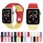 Zweifarbiges Silikon-Uhrenarmband für Apple Watch Series 3, 2 und 1 (38 mm) (Weiß + Rot)