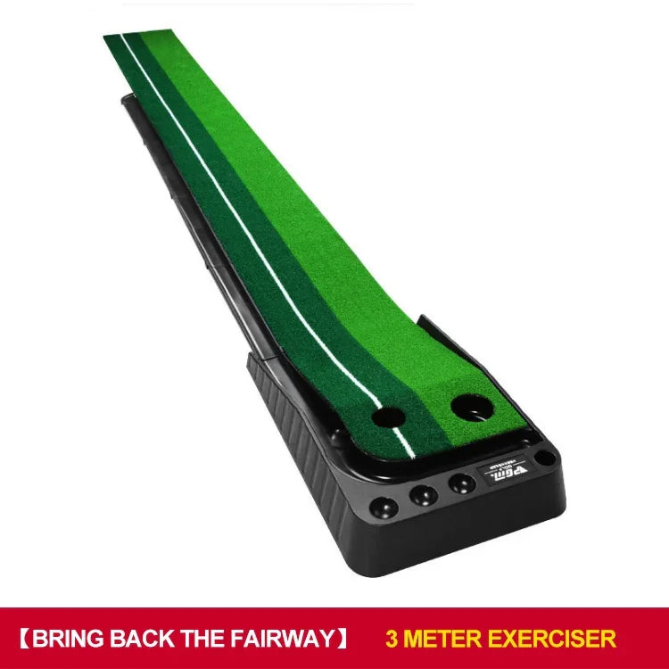 PGM 3m Golf Indoor Swing Grip Putting Trainer Übungsmatte mit automatischem Ballrücklauf, 3m