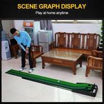 PGM 3m Golf Indoor Swing Grip Putting Trainer Übungsmatte mit automatischem Ballrücklauf, 3m
