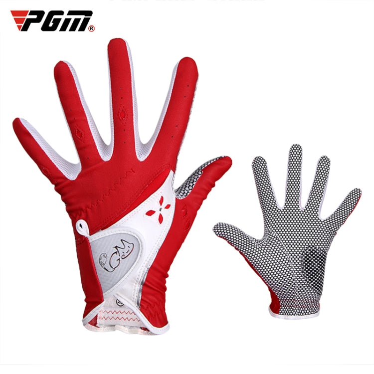 PGM Ein Paar Golf Anti-Rutsch-PU-Lederhandschuhe für Damen (Farbe:Gelb Größe:21), 18, 19, 21, 17, 20
