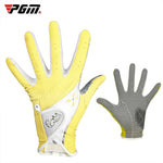 PGM Ein Paar Golf Anti-Rutsch-PU-Lederhandschuhe für Damen (Farbe:Gelb Größe:21), 18, 19, 21, 17, 20
