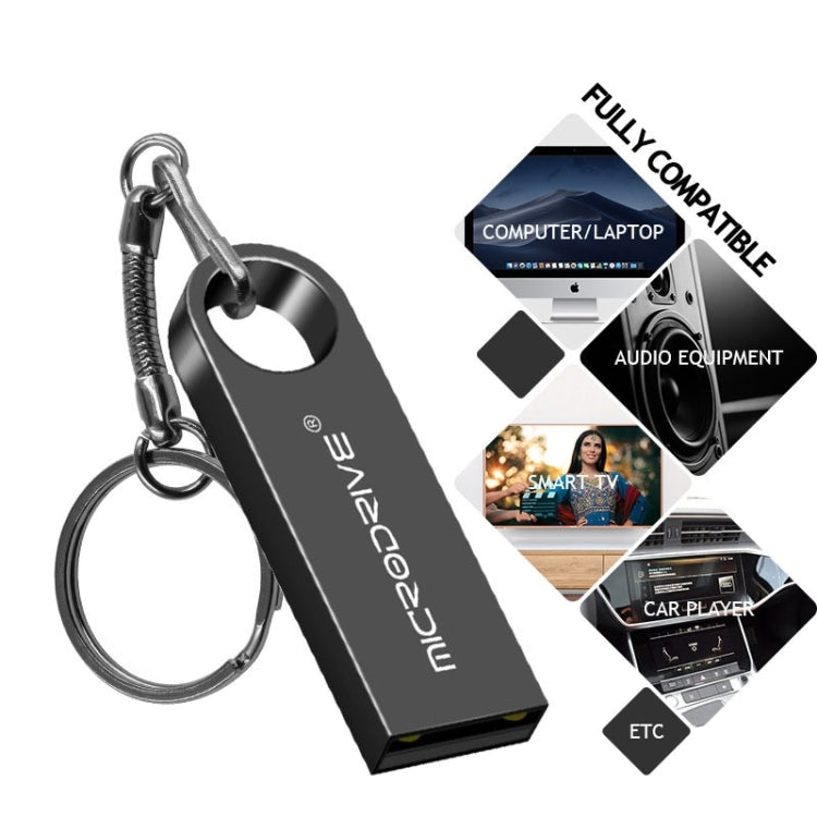 MicroDrive 16GB USB 2.0 Metall Wasserdicht Hochgeschwindigkeits U-Disk (Grau), 16GB
