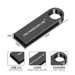 MicroDrive 16GB USB 2.0 Metall Wasserdicht Hochgeschwindigkeits U-Disk (Grau), 16GB