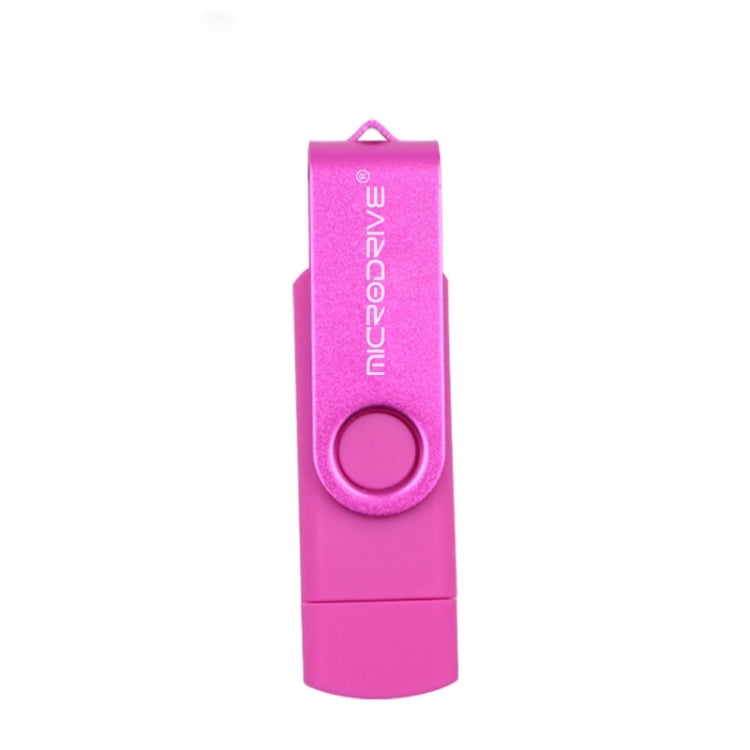 MicroDrive 32GB USB 2.0 Mobiler Computer Dual-Nutzung Drehbarer OTG Metall U-Disk, 32GB