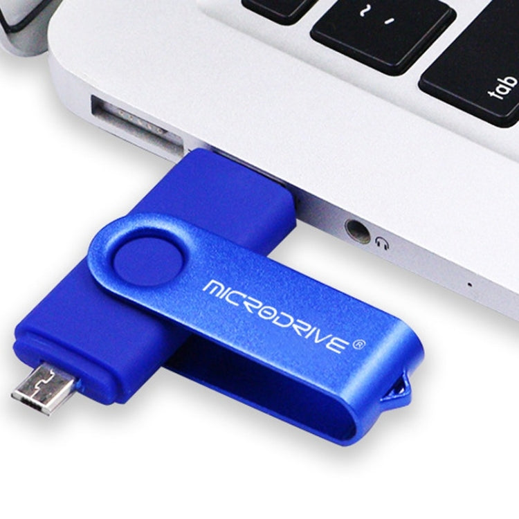 MicroDrive 32GB USB 2.0 Mobiler Computer Dual-Nutzung Drehbarer OTG Metall U-Disk, 32GB