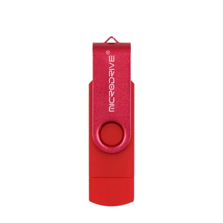 MicroDrive 32GB USB 2.0 Mobiler Computer Dual-Nutzung Drehbarer OTG Metall U-Disk, 32GB