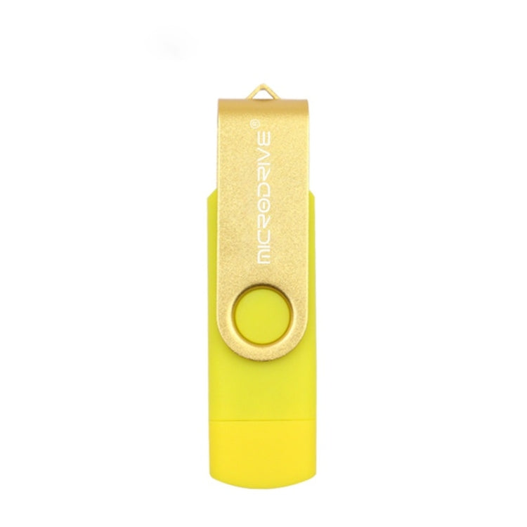 MicroDrive 32GB USB 2.0 Mobiler Computer Dual-Nutzung Drehbarer OTG Metall U-Disk, 32GB