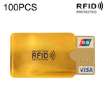 100 Stück Aluminiumfolie RFID-blockierende Kreditkarten-ID-Bankkartenhülle, Größe: 9 x 6,3 cm