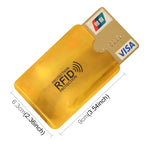 100 Stück Aluminiumfolie RFID-blockierende Kreditkarten-ID-Bankkartenhülle, Größe: 9 x 6,3 cm