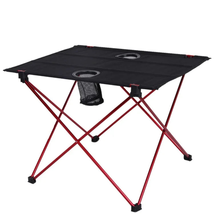 Outdoor Camping Tragbarer leichter Klapptisch Oxford-Stoff Luftfahrt-Aluminium Picknick-Grilltisch, Outdoor-Grilltisch (rot)