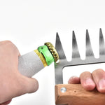 2 STÜCK Bärenklauenförmige Edelstahl-Grillgabel, Hähnchenzerkleinerer, Holzgriff, rutschfest, kreative Küchengabel, Fleischklaue, Fleischzerteiler mit, Fleischklaue (Rotholz), Fleischklaue (Holzfarbe)