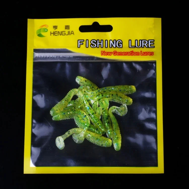 HENGJIA SO041 5 cm/0,6 g 10 Stück Angel-Wobbler, weicher Jigging-Angelköder, Wurm-Swimbaits, Silikonköder