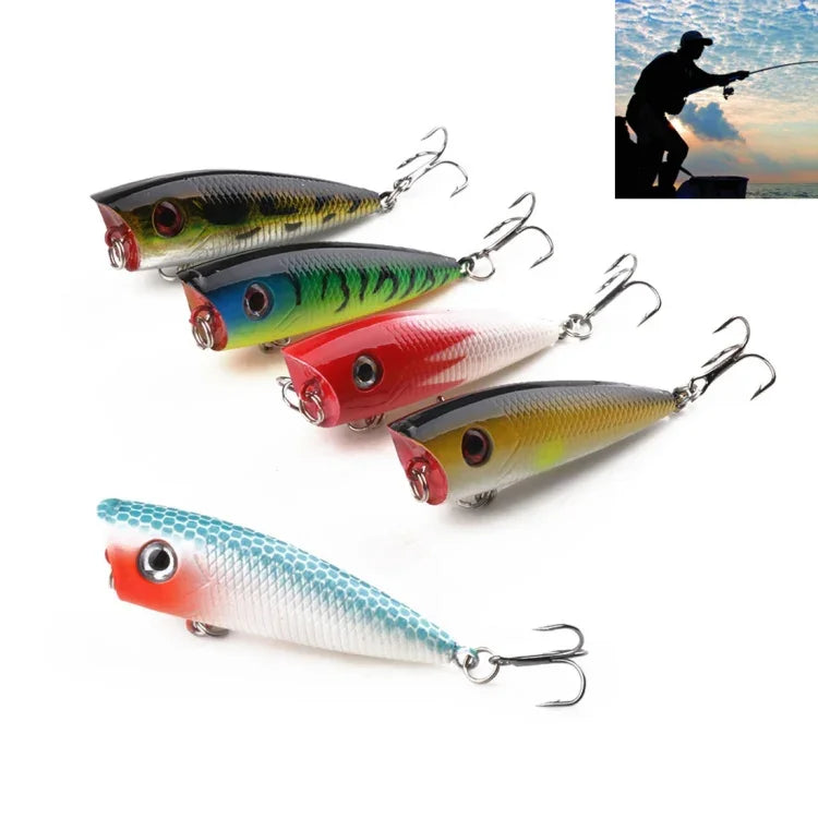 HENGJIA PO035 6cm/6g 5 Stück Simulation Hard Baits Angelköder Set Angelköder passend für Salzwasser und Süßwasser, PO035 5 Stück