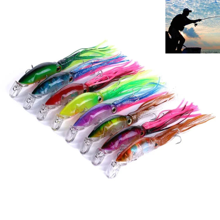 HENGJIA JIZ002 10cm/16.6g 8 Stück Großer Oktopus Tintenfisch geformter Hartköder Weitwurf-Angelköder Angelzubehör Köder geeignet für Meeresangeln und Süßwasserangeln, verpackt, 8 Stück