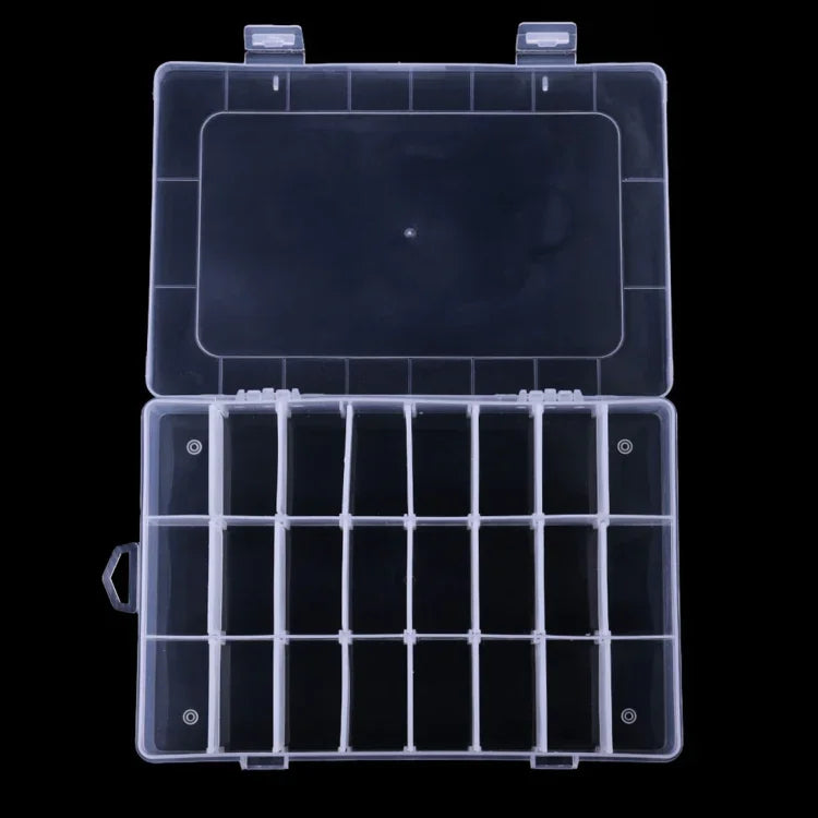 HENGJIA qt022 Twenty Four Grid Waterproof Multifunction Fishing Tool Gear Storage Transparent Fishing Tackle Box, qt022