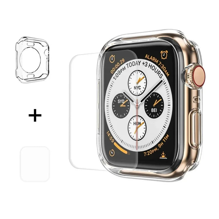 ENKAY Hat-Prince 2-in-1 TPU-Halbschutzhülle + 3D-Vollbild-PET-Schutzfolie mit Wärmeformfunktion für Apple Watch Series 6 / 5 / 4 / SE 3 / SE 2 / SE 1 (44 mm)