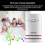 CACAZI V027G One Button One Receivers Self - Powered Wireless Home Kinetic Electronic Doorbell, UK Plug - Trustpick